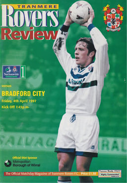 Tranmere Rovers v Bradford City Match Programme 1997-04-04